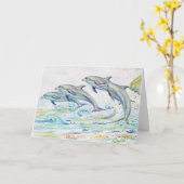 Het verblindende Wenskaart van Dolfijnen Kaart (Gele Bloem)