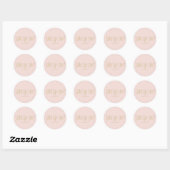 Het verbluffende roze script van het huwelijk mono ronde sticker (Vel)