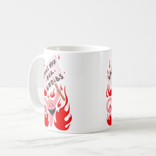 het verbod op de rechten van de vrouw in ons licha koffiemok (Voorkant links)