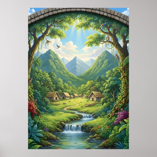 Het Verborgen Dorp van het Smaragd Woud Poster (Voorkant)