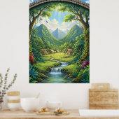 Het Verborgen Dorp van het Smaragd Woud Poster (Keuken)