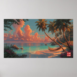 Het verborgen strand poster