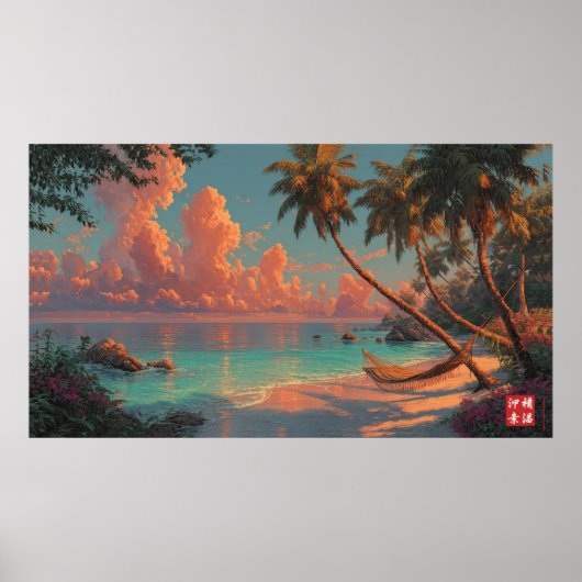 Het verborgen strand poster (Voorkant)