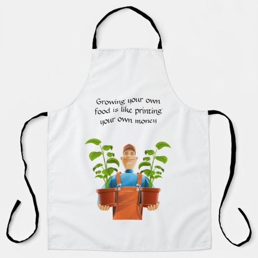 Het verbouwen van je eigen eten is als het afdrukk schort (Voorkant)