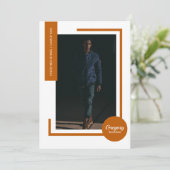 Het verbrand Oranje Foto Modern Afstuderen nodigt (Staand voorkant)
