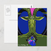 Het verbrande hart van het (groene) satan-briefkaa briefkaart (Voorkant / Achterkant)