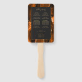 Het verbrande Oranje goudgrijze weddenschapsprogra Handwaaier (Achterkant)