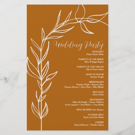 Het verbrande Oranje minimale weddenschapsprogramm (Achterkant)