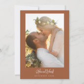 Het verbrande Oranje Minimalistische Manuscript Mo Kaart (Achterkant)