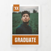 Het verbrande Oranje Moderne Gestructureerde Afstu Drieluik Uitnodiging (Cover)