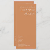 Het verbrande Oranje Moderne Programma van de Wedd (Voorkant / Achterkant)