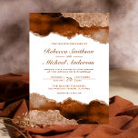 Het verbrande Oranje Terracotta Agate Marble Weddi Kaart<br><div class="desc">Nodig je gasten uit met deze elegante bruiloft-uitnodiging met een prachtig edelstenen ontwerp met faux glitter accenten. Voeg eenvoudig uw gebeurtenisdetails op deze makkelijk te gebruiken sjabloon toe om het één-van-een-soort uitnodiging te maken.</div>