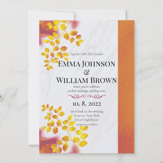 Het verbrande Sinaasappel en het bruine huwelijk Kaart (Voorkant)