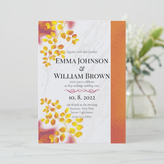 Het verbrande Sinaasappel en het bruine huwelijk Kaart (Staand voorkant)