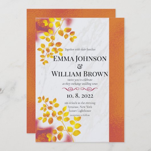 Het verbrande Sinaasappel en het bruine huwelijk Kaart (Voorkant / Achterkant)