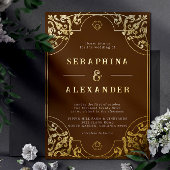 Het verbrande Sinaasappel Sienna en Gold  Fall Wed Folie Uitnodiging