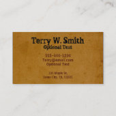 Het verbrande Visitekaartje van de Borstel van de  (Achterkant)