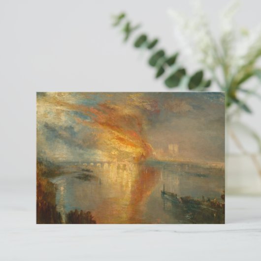 Het verbranden van de huizen van heren en lagers bedankkaart (Staand voorkant)