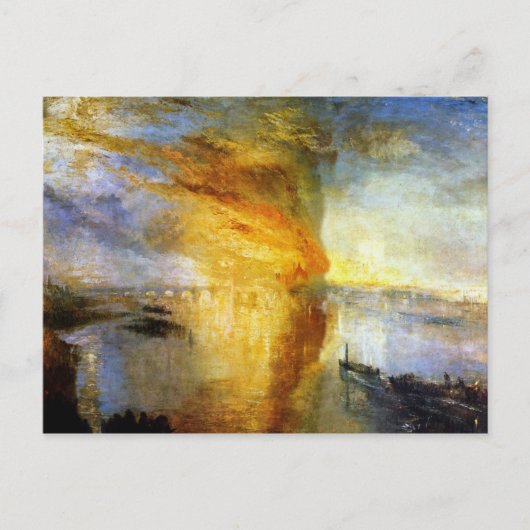 Het verbranden van de huizen van heren en lagers briefkaart (Voorkant)