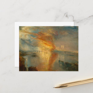 Het verbranden van de huizen van heren en lagers briefkaart