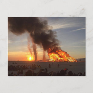 Het verbranden van de piramiden, het verbranden va briefkaart