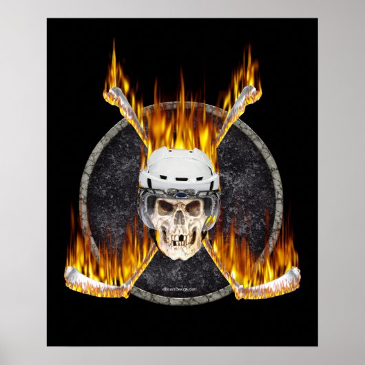 Het verbranden van ockey Sticks poster (Voorkant)
