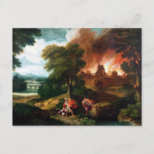 Het verbranden van Troje Briefkaart