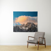 Het verbranden van wolken over de bergen wandkleed (In Situ (horizontaal))