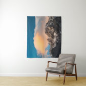 Het verbranden van wolken over de bergen wandkleed (In situ)