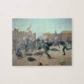 Het verdedigen van de Fort: Indiërs vallen een Ame Legpuzzel (Horizontaal)