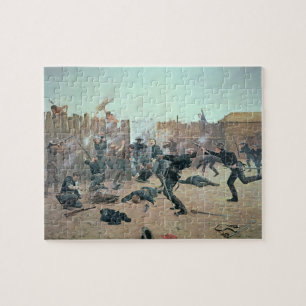 Het verdedigen van de Fort: Indiërs vallen een Ame Legpuzzel