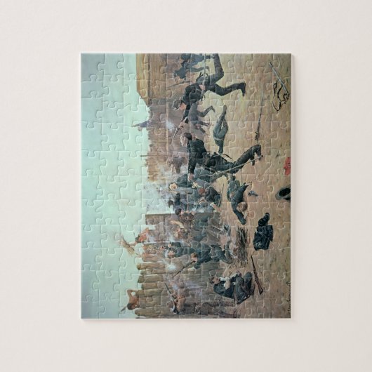 Het verdedigen van de Fort: Indiërs vallen een Ame Legpuzzel (Verticaal)