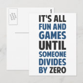 Het verdelen door nul is geen spel briefkaart (Voorkant / Achterkant)