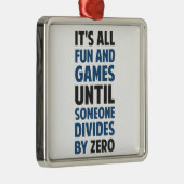 Het verdelen door nul is geen spel metalen ornament (Rechts)