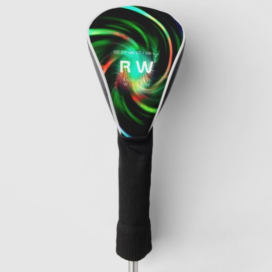 Het verdraaien Effect Groen Gepersonaliseerd Golfheadcover (Voorkant)