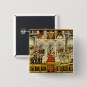 Het Verdrag van Cateau-Cambresis Vierkante Button 5,1 Cm (Voorkant /achterkant)