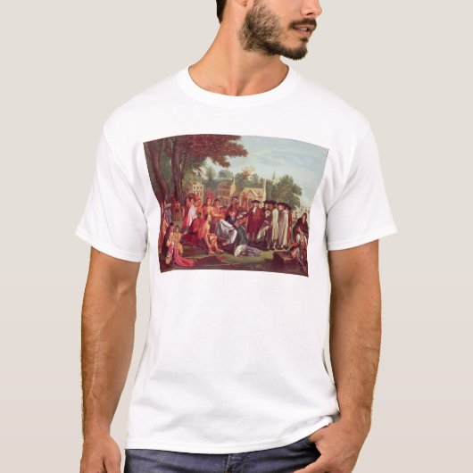 Het Verdrag van William Penn met de Indiërs in 168 T-shirt (Voorkant)