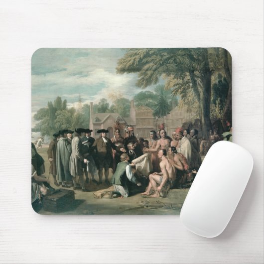 Het Verdrag van William Penn met de Indiërs in Muismat (Met muis)