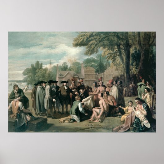 Het Verdrag van William Penn met de Indiërs in Poster (Voorkant)
