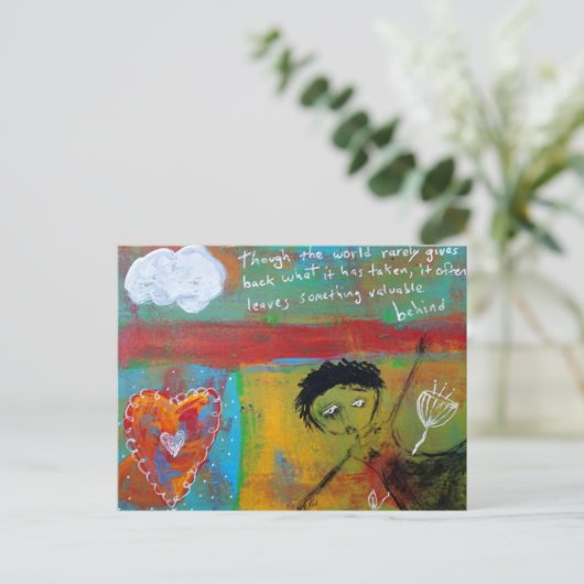 Het verdriet van een vrouw briefkaart (Staand voorkant)