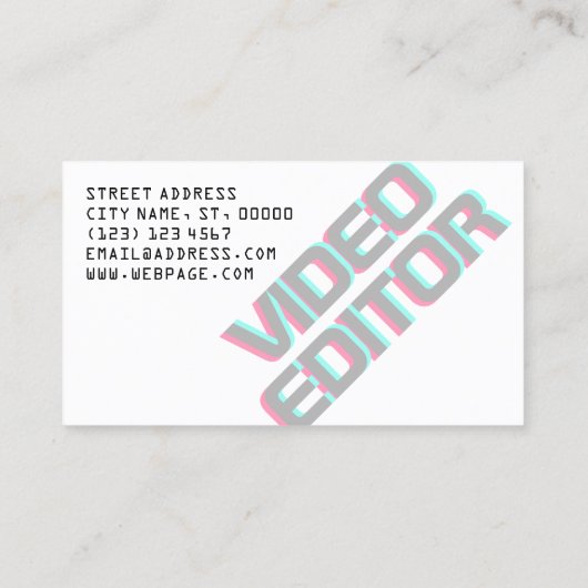 Het verdubbelen glitseffect tekstdekking visitekaartje (Achterkant)