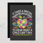 Het vereist een speciaal paraprofessioneel autisme bedankkaart (Voorkant / Achterkant)