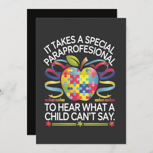 Het vereist een speciaal paraprofessioneel autisme bedankkaart (Voorkant / Achterkant)