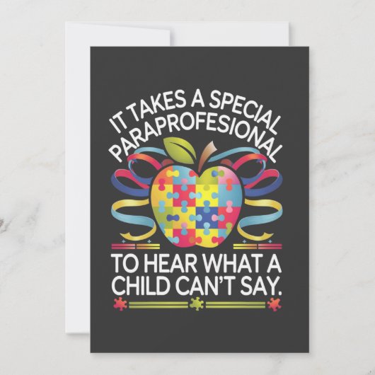 Het vereist een speciaal paraprofessioneel autisme save the date (Voorkant)