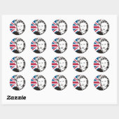 Het Verenigd Koninkrijk rouwt om Margaret Thatcher Ronde Sticker (Vel)