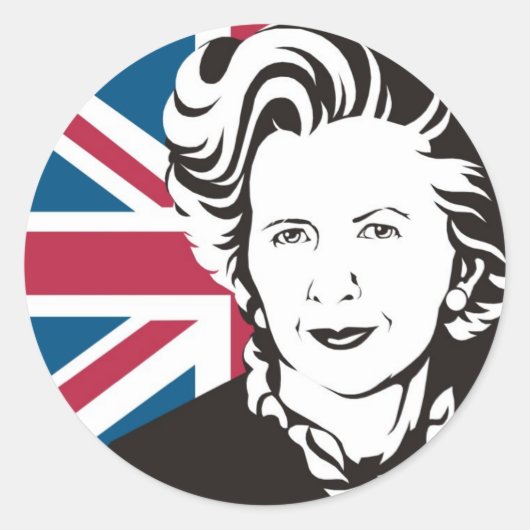 Het Verenigd Koninkrijk rouwt om Margaret Thatcher Ronde Sticker (Voorkant)