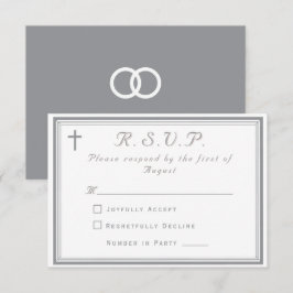Het Verfijnd Katholiek Zilveren Huwelijk RSVP Kaartje
