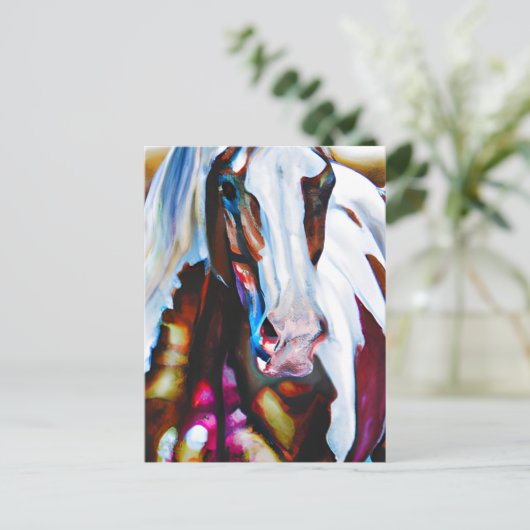 Het verfpaard briefkaart (Staand voorkant)