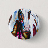 Het verfpaard ronde button 3,2 cm (Voorkant)