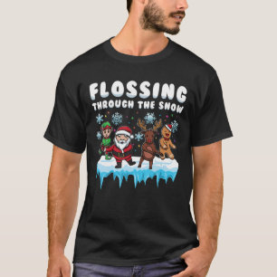Het verfraaien door de sneeuwrenrenrennier Elf Flo T-shirt